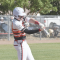 Dane Wilson rips a double during the Lovell B/C Legion team’s 13-0 win over Powell Tuesday evening in Cowley. The young Mustangs currently have a 9-3 record. David Peck