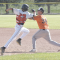 Xaden Baxendale beats out an infield hit against the Powell Pioneers in a recent game. The Lovell Legion B/C team finished the season with a 15-5 record. David Peck