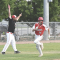 Bradley Mickelson races for home as manager/third base coach Michael Jameson urges Jaxen Baxendale to take third with a triple during the Mustangs’ 10-2 win over Arapahoe High School of Centennial, Colorado, Monday night. David Peck