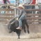 James Hahn tries to regain his balance on the back of a rank steer at Saturday’s rodeo. Avery Layne