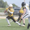 Rocky Mountain junior running back Cooper Ward executes a cut against a Wright defender. Ward and teammate Sam Loyning provide speed for the Rocky offense. David Peck