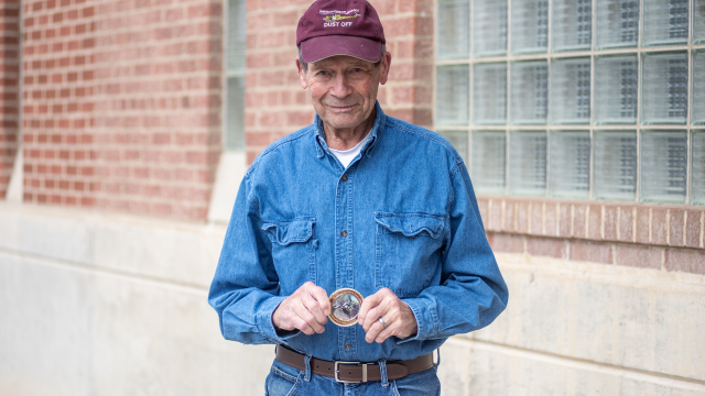Jerry Ewen of Greybull shows his Congressional Gold Medal, awarded for his service as an air ambulance pilot in the Vietnam War. Avery Howe